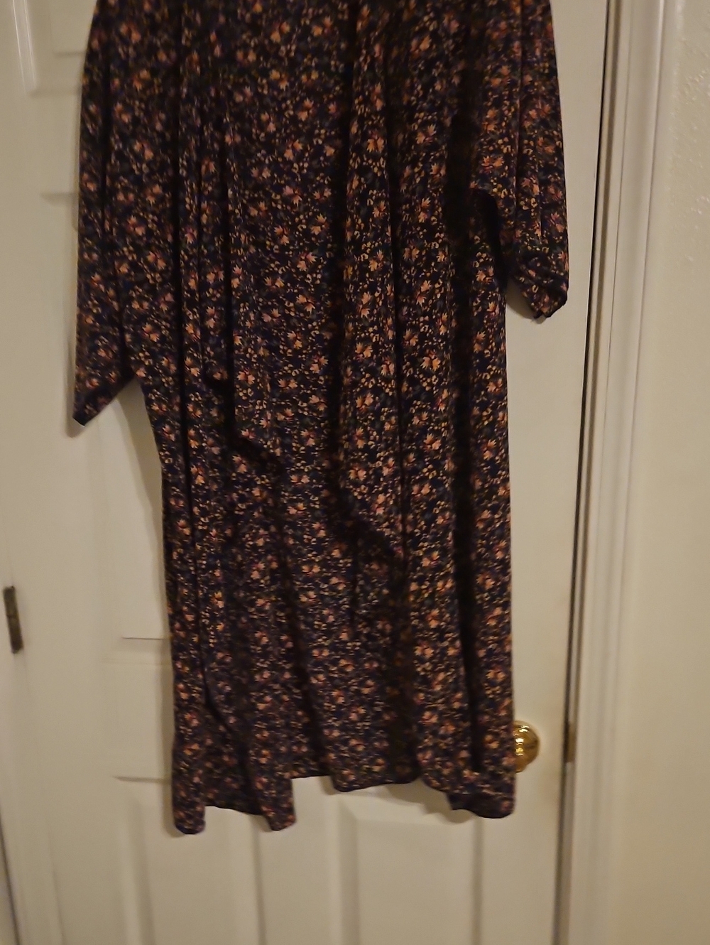 LuLaRoe Shirley Navy Kimono with Pink Floral Print